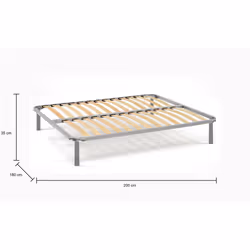 Rete letto matrimoniale , Rete ortopedica in multistrato di betulla a 14 doghe, 100% Made in Italy, cm 180x200h 34
