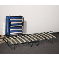 Letto pieghevole 0, Brandina con rete a doghe e materasso incluso, Letto con ruote, Cm 190x80h30, Cm 190x80h30