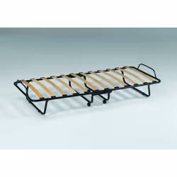 Letto pieghevole 0, Brandina con rete a doghe e materasso incluso, Letto con ruote, Cm 190x80h30, Cm 190x80h30 - Vista aggiuntiva 4