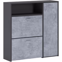 MOBILE DA INGRESSO - Entratina appendiabiti, Composizione per atrio, Consolle portaoggetti multifunzione, 92x27h94 cm, Antrac ...