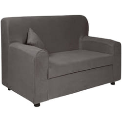 Divano fisso 2 posti Andreia, Divano in tessuto, Sofà lineare salvaspazio, Divano per piccoli appartamenti, 125x73h85 cm, Grigio - Dmora