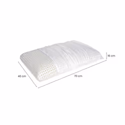Talamo Italia Set di 2 Cuscini per Basilico, 100% Made in Italy, Guanciale sfoderabile a &quot;saponetta&quot; in Memory Foam forato, Anallergico e Traspirante, 70x40xh16 cm