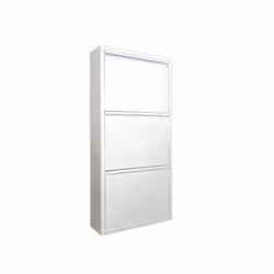 SCARPIERA - Mobile portascarpe in metallo, Armadio da ingresso multiuso, Mobiletto per calzature, 50x15h104 cm, Bianco. STRUT ...