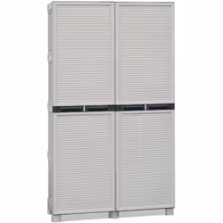 ARMADIO DA ESTERNO - Mobile outdoor, Armadio per lavanderia multiuso, 100% Made in Italy, Grigio chiaro, 100x39h172 cm. STRUT ...