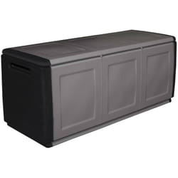 Baule Achse, Cassapanca multiuso, Baule contenitore, Box portaoggetti, 100% Made in Italy, 138x53h57 cm, Grigio chiaro e Nero - Dmora
