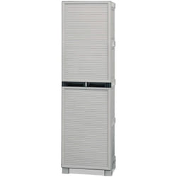 Armadio da esterno Achae, Mobile outdoor, Armadio per lavanderia multiuso, 100% Made in Italy, Grigio chiaro, 50x39h172 cm - Dmora