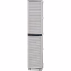 ARMADIO DA ESTERNO - Mobile outdoor, Armadio per lavanderia multiuso, 100% Made in Italy, Grigio chiaro, 35x39h172 cm. STRUTT ...
