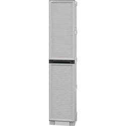 Dmora - Armadio da esterno Achae, Mobile outdoor, Armadio per lavanderia multiuso, 100% Made in Italy, Grigio chiaro, 35x39h172 cm