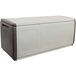 Baule Achse, Cassapanca multiuso, Baule contenitore, Box portaoggetti, 100% Made in Italy, 138x53h57 cm, Beige e Marrone - Dmora