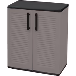 ARMADIO DA ESTERNO - Mobile balcone multiuso, Armadietto outdoor a 2 ante, 100% Made in Italy, 68x37h84 cm, Finitura righe, G ...