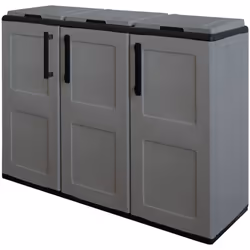 PATTUMIERA - Cestino portarifiuti, Bidone per raccolta differenziata a 3 ante, 100% Made in Italy, Finitura quadri, 102x37h84 ...