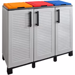 PATTUMIERA - Cestino portarifiuti per spazzatura, Bidone raccolta differenziata, 100% Made in Italy, 102x37h90 cm, Grigio chi ...