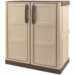 ARMADIO DA ESTERNO - Armadio balcone multiuso, Mobile da esterno a 2 ante, 100% Made in Italy, Beige e Marrone, 70x39h86 cm, ...