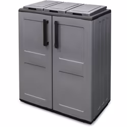 PATTUMIERA - Cestino portarifiuti, Bidone per raccolta differenziata 2 ante, 100% Made in Italy, 68x37h84 cm, Grigio e Nero,  ...
