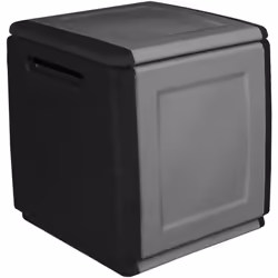 BAULE - Cassapanca multiuso, Baule contenitore, Box portaoggetti, 100% Made in Italy, 54x53h57 cm, Grigio chiaro e Nero. STRU ...