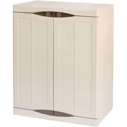 ARMADIO DA ESTERNO - Armadio balcone multiuso, Mobile da esterno a 2 ante, 100% Made in Italy, Beige e Marrone, 70x47h91 cm, ...