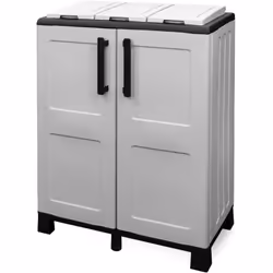 PATTUMIERA - Cestino portarifiuti, Bidone per raccolta differenziata, 100% Made in Italy, 2 ante, 68x37h90 cm, Grigio chiaro  ...