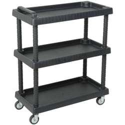 Carrello Vinci, Carrello multiuso, Carrello con ruote, Carrello portaattrezzi a 1 ripiano, 100% Made in Italy, 75x38h92 cm, Antracite - Dmora