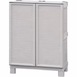 ARMADIO DA ESTERNO - Mobile outdoor, Armadio balcone multiuso, Armadietto outdoor, 100% Made in Italy, Grigio chiaro, 70x39h9 ...
