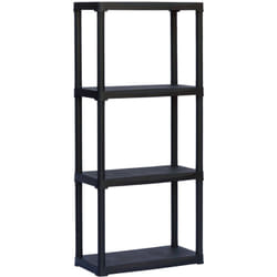 Scaffale a 2 ripiani in polipropilene, Scaffalatura multiuso per interno o esterno, 100% Made in Italy, cm 60x30h133, colore Antracite - Dmora