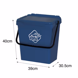 Cassonetto in polipropilene per raccolta Fosca, Contenitore per rifiuti da 30l, 100% Made in Italy, cm 40x31h39, colore Blu