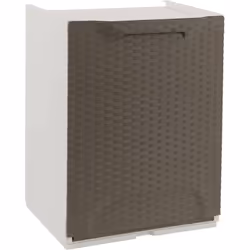 ARMADIO DA ESTERNO - Mobile outdoor, Armadietto balcone multiuso effetto rattan, 100% Made in Italy, 34x29h47 cm, Tortora e B ...