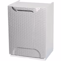 ARMADIO DA ESTERNO - Mobile outdoor, Armadietto balcone multiuso effetto rattan, 100% Made in Italy, 34x29h47 cm, Bianco. STR ...