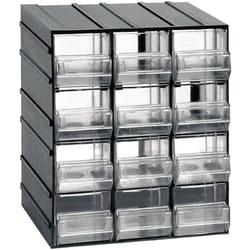 Armadio multiuso 2 ante Atanasia, Armadietto porta minuteria, Mobile per contenitori portautensili, 100% Made in Italy, 19x15h23 cm, Antracite, 12