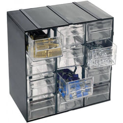 Armadio multiuso 2 ante Adorata, Armadietto porta minuteria, Mobile per contenitori portautensili, 100% Made in Italy, Antracite, 19x14h23 cm - Dmora