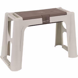 PANCHINA DA ESTERNO - Panchina da giardino, Panca porta utensili, Panca multiuso, 100% Made in Italy, 58x29h37 cm, Beige e Ma ...