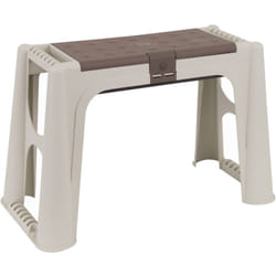 Panchina da esterno Barry, Panchina da giardino, Panca porta utensili, Panca multiuso, 100% Made in Italy, 58x29h37 cm, Beige e Marrone - Dmora