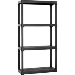 Scaffale a 2 ripiani in polipropilene, Scaffalatura multiuso per interno o esterno, 100% Made in Italy, cm 70x30h133, colore Antracite - Dmora