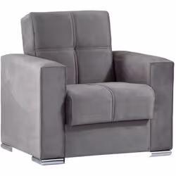 POLTRONA - Poltrona contenitore da salotto trasformabile in letto, Poltroncina relax apertura click-clack, 94x85h91 cm, Grigi ...