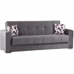 DIVANO LETTO 3 POSTI - Divano contenitore lineare, Sofà da soggiorno in tessuto imbottito con apertura click-clack, 226x85h91 ...
