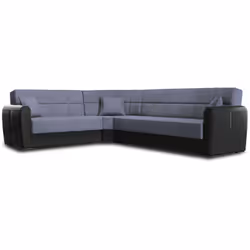 DIVANO LETTO CON PENISOLA - Divano contenitore ad angolo in ecopelle e tessuto, Sofà con apertura click-clack, 305x238h91 cm, ...