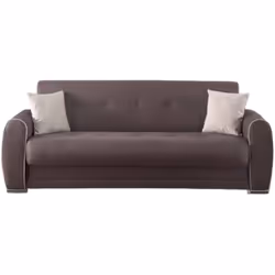 DIVANO LETTO 3 POSTI - Divano contenitore con 2 cuscini, Sofà in tessuto imbottito con apertura click-clack, 224x85h87 cm, Gr ...