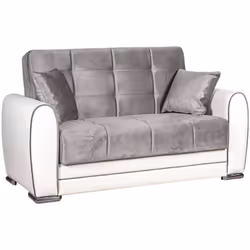 DIVANO LETTO CON PENISOLA - Divano contenitore reversibile in ecopelle e tessuto, Sofà apertura click-clack, 163x84h91 cm, Bi ...
