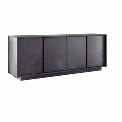 CREDENZA - Buffet da soggiorno, Madia da salotto, Dispensa da cucina, Made in Italy, 180x43 h79 cm, Ardesia. STRUTTURA E UTIL ...