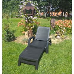Lettino prendisole Abbie, Sdraio da giardino regolabile con braccioli, Lettino da esterno, 100% Made in Italy, Cm 190x46h70,  ...