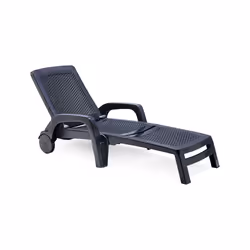 Lettino prendisole Abbie, Sdraio da giardino regolabile con braccioli, Lettino da esterno, 100% Made in Italy, Cm 190x46h70, Antracite