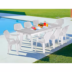 Tavolo da esterno Anatre, Tavolo rettangolare, Tavolo allungabile da giardino o da bar, 100% Made in Italy, Cm 160-220x90h74, ...