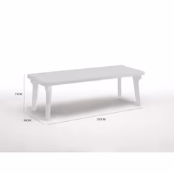 Tavolo da esterno Anatre, Tavolo rettangolare, Tavolo allungabile da giardino o da bar, 100% Made in Italy, Cm 160-220x90h74, Bianco