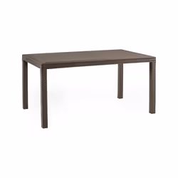 Tavolo da esterno Adila, Tavolo rettangolare da giardino, Tavolo da giardino multiuso effetto rattan, 100% Made in Italy, Cm 150x90h74, Marrone - Vista aggiuntiva 2