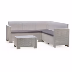 SET SALOTTO DA ESTERNO - Salottino outdoor, Set da balcone o giardino, Composizione soggiorno per esterni, Made in Italy, Bia ...