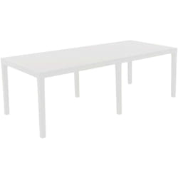 Tavolo da esterno Arabesch, Tavolo rettangolare allungabile da pranzo, Tavolo da giardino estensibile, 100% Made in Italy, 150x90h72 cm, Bianco