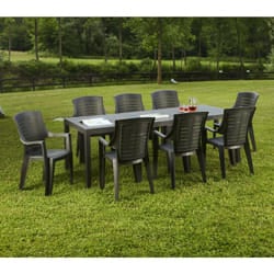 Tavolo da esterno Susa, Tavolo rettangolare allungabile da pranzo, Tavolo da giardino estensibile, 100% Made in Italy, 150x90h72 cm, Antracite, con