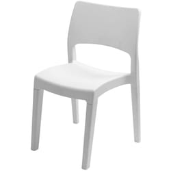 Sedia da esterno Zircone, Sedia per tavolo da pranzo, Poltrona outdoor, Seduta da giardino, 100 % Made in Italy, 50x51h82 Cm, Bianco - Dmora
