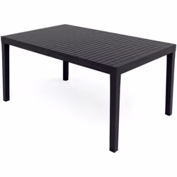 TAVOLO DA ESTERNO - Ripiano rettangolare da pranzo, Tavolo da giardino multiuso, 100% Made in Italy, 150x90h72 Cm, Antracite. ...