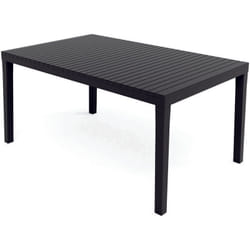 Tavolo da esterno Askia, Ripiano rettangolare da pranzo, Tavolo da giardino multiuso, 100% Made in Italy, 150x90h72 Cm, Antracite - Dmora