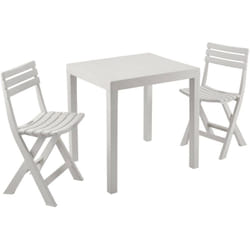 Set salotto da esterno Altar, Composizione da giardino con 1 tavolo rettangolare e 2 sedie pieghevoli, Salottino indoor e outdoor da Pic Nic, 100%